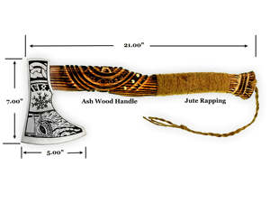 ขวานหัวเหล็กสแตนเลสแบบนูนลายพร้อมด้ามไม้ สำหรับตั้งแคมป์กลางแจ้งและล่าสัตว์ งานอุตสาหกรรม/งาน DIY - Product Image 2