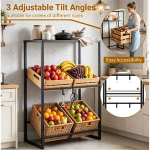 Heavy-Duty 3-Tier Adjustable Tilt Beer Crate Storage <b>Rack</b> Metal Beverage Organizer Multi-Angle <b>Drink</b> Holder Shelf Utility <b>Racks</b> - Product Image 4