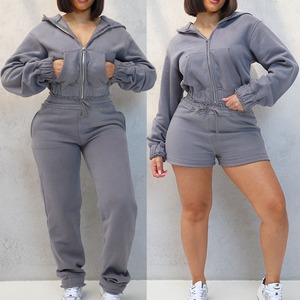 Custom Logo <b>Women</b> <b>Outfits</b> Workout Fitness Gym Jogger <b>2</b> <b>Pieces</b> Set Tracksuits Wholesale 100% Cotton <b>Women's</b> Tracksuits OEM - Product Image 3