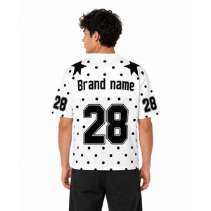 Jersey de Fútbol Americano Personalizado OEM con Diseño de Puntos, 100% Poliéster Transpirable, Unisex, Ropa Urbana, con Logotipo y Número Personalizables - Product Image 2
