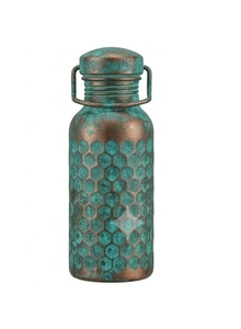 Botellas de cobre portátiles de diseño moderno con patrón hexagonal y acabado Rembo para viajes. - Product Image 2