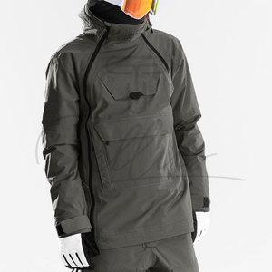 Chaqueta de Esquí Impermeable con Capucha para Hombre, Negra, Corte Regular, Cierre de Cremallera, Chaqueta de Invierno para Exteriores con Bolsillos, Material Gore-Tex - Product Image 5