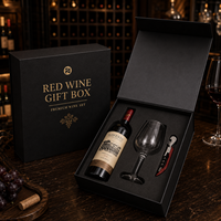 Boîte cadeau magnétique rigide en kraft écologique, emballage personnalisé en liège imprimé pour coffret cadeau de vin de fêtes