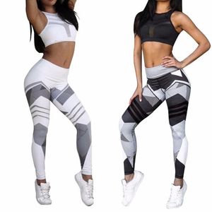 Vêtements de fitness pour femmes à taille haute OEM, nouvelle arrivée, pantalons de yoga avec poches, leggings de sport avec motif imprimé - Product Image 3