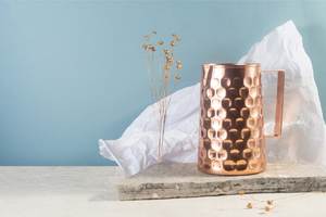 Copper Straight Mug Metal Drinking Cup Insulated Modern Design 2 Pack Indoor Use - Product Image 3