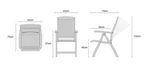 Modern Teak Round Dining <b>Table</b> Set with 6 <b>Chairs</b> <b>Foldable</b> Outdoor Garden Furniture - Product Image 5