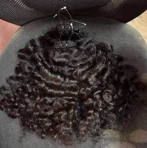 Extensiones de Cabello Humano Natural Rizado con Clip, Cabello Humano Remy Indio, Ondulado Profundo, Negro, Puntas Completas, Doble Trama, Teñible en Todos los Colores - Product Image 3