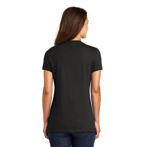 T-shirt respirant pour femme à col en V, haut uni à manches courtes, t-shirts en toile, prix de gros, services OEM avec logo personnalisé - Product Image 5