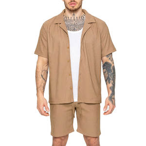 Conjunto de Dos Piezas para Hombre, Verano 2025, Color Sólido, Informal, Transpirable, Tejido de Poliéster/Algodón, Precio Muy Bajo, Venta al Por Mayor - Product Image 1