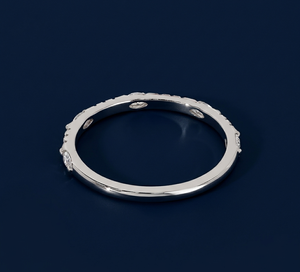 Bague de fiançailles et alliance en diamant de laboratoire 0,20 carat, or 14 carats, bijoux d'anniversaire pour femme, plaqué rhodium - Product Image 3