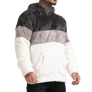 Latest Winter Pullover Hoodies Quick Dry Breathable <b>Sherpa</b> <b>Fleece</b> for <b>Men</b> Quality OEM Customization Solid Pattern Knitted Hoodie - Product Image 2