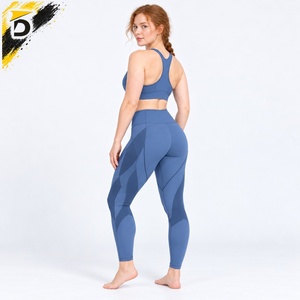 Conjunto de yoga moderno para mujer, de secado rápido, tela elástica, cómodo y con buen ajuste para yoga, gimnasio, ejercicio, entrenamiento y fitness. - Product Image 2