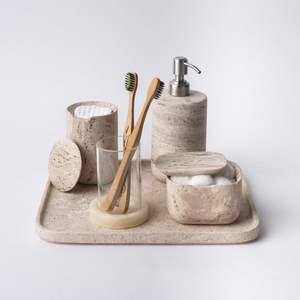 Juego de Baño de Mármol Rústico Ideal para Interiores con Estilo Natural, que Aporta Textura Natural y un Diseño de Baño Refinado - Product Image 5