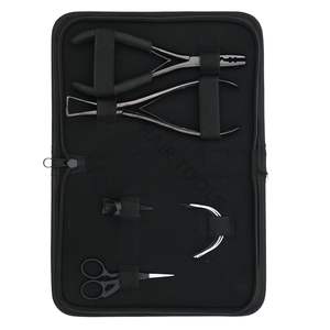 Kit professionnel de pinces pour extensions de cheveux noirs, pince à sertir les perles, outil de retrait de microlink, aiguilles à boucle de traction, aiguilles à coudre, pinces de sectionnement - Product Image 5