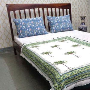 ผ้าห่มเด็กพิมพ์ลายด้วยมือ ขนาด 100x140 ซม. สำหรับเด็กวัยหัดเดิน ผ้าฝ้ายเนื้อนุ่ม ลายต้นปาล์ม ใช้ได้ทุกฤดู ชุดเครื่องนอนเด็ก สไตล์เอเชียตะวันออกเฉียงใต้ - Product Image 6