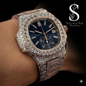 Reloj de Lujo de Primera Marca, Estilo Hiphop, con Diamantes Cuadrados, Bisel de Oro Rosa de 18K, Reloj Élite, Joyería Hip Hop para Hombre - Product Image 1