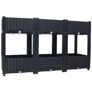 47.2 per letti da giardino sopraelevati in nero \ "x15.7 \" x27.7 \ "alettoni da esterno per piante da giardino - Product Image 4