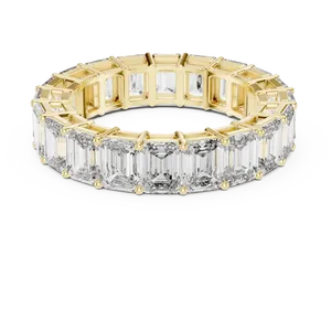แหวนเพชรทรงเหลี่ยมมรกตแบบฝังเต็มวง 6.00 กะรัต ทองคำแท้ 10K 14K 18K สำหรับทั้งชายและหญิง ได้รับการรับรองจาก IGI เครื่องประดับชั้นดี - Product Image 1