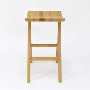 Taburete de Bar Moderno Tapizado con Patas de Madera Maciza, Asiento de Cuero Sintético, Mueble Cómodo para Interiores, Hogar, Cocina, Restaurante - Product Image 5