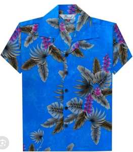 Green purple print hawaiian <b>shirt</b> - Product Image 3