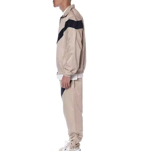 Ensemble de survêtements coupe-vent à capuche en toile, demi-zip, manches longues, oversize, deux pièces, imperméable et respirant, vente en gros - Product Image 6