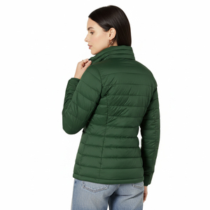 Women's Winter Knitted Puffer Jacket Waterproof Breathable Polyester Filled Embroidery Outdoor Coat Regular Length Stand Collar - Product Image 2