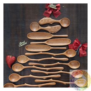 Wooden Spoon Natural Rustic Kitchen Decor Handmade Farmhouse Utensil for Home Table Setting Restaurant Cafe and Gift Shops - Product Image 1
