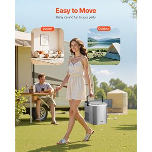 Macchina per il Ghiaccio da Banco Portatile con Funzione di Autopulizia, 9 Cubetti Pronti in 6 Minuti, 26 Libbre in 24 Ore, Include Paletta e Cestello - Product Image 6