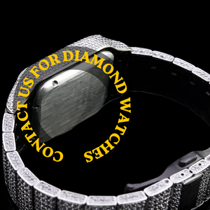 Reloj de Lujo con Diamantes Moissanite Negros de Primera Calidad, Caja Cuadrada, Esfera con Números, Movimiento de Cuarzo, Mecánico - Product Image 3