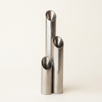 Ensemble de porte-bougies coniques en métal martelé argenté moderne, design élégant et minimaliste pour la décoration de table, les mariages et les fêtes de Noël
