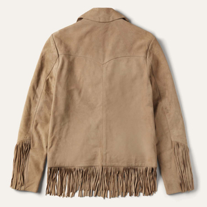 <b>Men</b> Genuine <b>Suede</b> Leather Fringe <b>Jacket</b> Tan Western Cowboy Biker Vintage Custom <b>Jacket</b> - Product Image 4