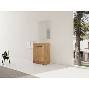 Mobile bagno freestanding da 24 pollici con 2 ante ammortizzate, imballaggio KD, solo mobile senza piano - Product Image 5