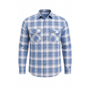 Chemises en flanelle 100 % coton respirantes, teintes en fil, épaisses, pour l'automne, designs personnalisés OEM, vente en gros de chemises en flanelle pour hommes - Product Image 2