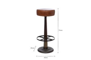 Tabourets et chaises de bar en cuir vieilli de qualité supérieure avec pieds en métal robustes, exportés dans le monde entier depuis l'Inde - Product Image 2
