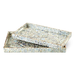 Plateau en rotin du Vietnam, nouveau Design avec incrustation de perles, décoration 8 pouces, pas cher, vente en gros - Product Image 2