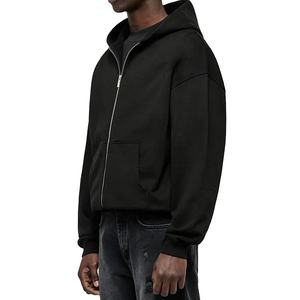 High Quality Custom <b>Black</b> Cotton Zip-Up Hoodie Soft & Breathable Casual Cotton Zipper Street Wear <b>Hoodies</b> on Very <b>Cheap</b> Prices - Product Image 1