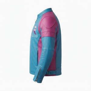 Veste de motard en cuir classique pour homme, cuir véritable, veste de moto de qualité supérieure, noire, coupe ajustée, d'inspiration vintage - Product Image 3