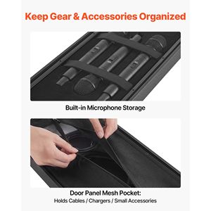 Estuche de Rack 4U con Profundidad Reducida de 12 Pulgadas, Construcción de Polietileno, Estuche de Transporte Empotrado para Micrófono e Instrumentos - Product Image 6