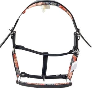 EQUINE SADDLE WORLD anglais selle cheval licou inde cuir tête collier vide canal serpent imprimé rembourré joue pièce - Product Image 1