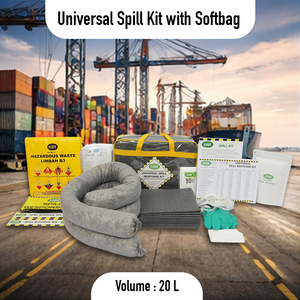 Universal Spill Kit <b>20L</b> with Soft <b>Bag</b> – Portable Oil and Chemical Spill Emergency Response Kit for Industry Workshop and Factory - Product Image 2