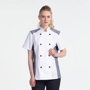 Uniformes de Trabajo de Manga Corta para Chef de Restaurante, Uniformes de Cocina con Doble Botonadura para Panadería, Cafetería, Camarero, Servicio de Alimentos - Product Image 3
