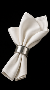 Anneau de serviette en acier inoxydable 4,5 cm, bord perlé classique, décoration de table pour mariage, design durable - Product Image 2
