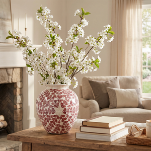 Jarrón de Flores Bohemio de Lujo Hecho a Mano con Incrustaciones de Madreperla, Maceta Decorativa Floral de Mosaico Ecológica para Accesorios del Hogar y Mesa - Product Image 3