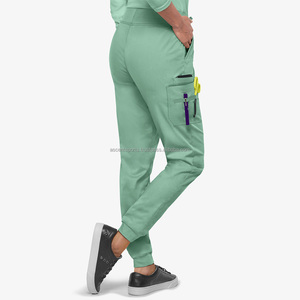 Custom Woven Label <b>Tunic</b> Style <b>Nursing</b> Uniform Set Four Way Stretch Fabric Adjustable Drawstring Waist Wholesale Bulk Workers - Product Image 3