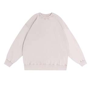 Sweat-shirts vintage surdimensionnés pour hommes, effet délavé, uni, manches longues, col rond, streetwear unisexe, pull déchiré, OEM - Product Image 4