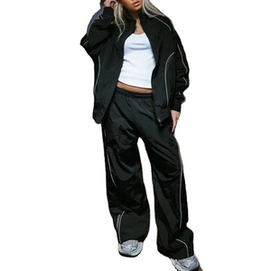 ชุดวอร์มกันลมมีซิปสำหรับผู้ชายชุดวอร์มผ้าไนลอนแบบย่นกันน้ำ - Product Image 3