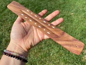 Decorative Custom Brass Design Acacia Wood Eco-Friendly Durable Incense Stick Burner for Home Temple Prayer Spaces Wholesale B2B - Product Image 5