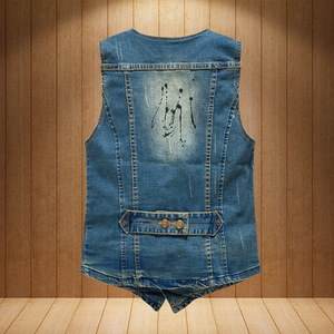 Premium New High Quality Men Slim <b>Denim</b> <b>Jacket</b> Sleeveless Jean <b>Jacket</b> Casual Wear <b>Denim</b> <b>Jacket</b> - Product Image 4