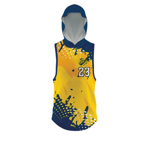 Ensemble maillot et short de football 7v7 Splatter Boys, tenue d'équipe pour jeunes à capuche sans manches, design sublimé, nom et numéro de joueur personnalisés - Product Image 3