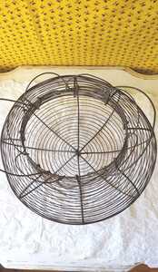 Antique <b>Large</b> Wire Ware Egg Gathering <b>Basket</b> Metal Wire - Product Image 2